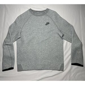Nike Tech Fleece Crew Sweatshirt Women's Large Heather Grey Pullover‎